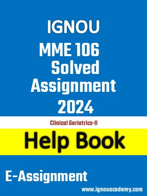 IGNOU MME 106 Solved Assignment 2024